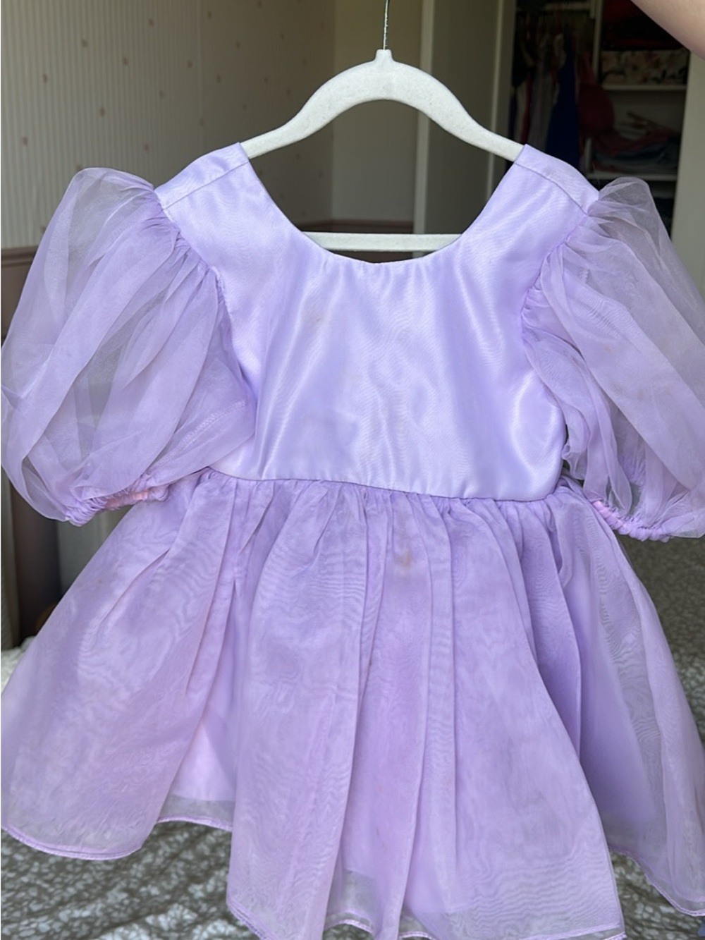 Lilac Puff-Sleeve Formal Dress for Girls - Brand Unspecified